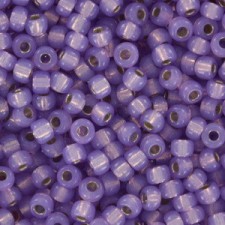 Miyuki rocailles Perlen 8/0 - Dyed lilac silver lined alabaster 8-574